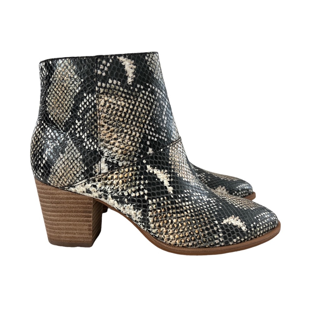Madewell The Rosie Snakeskin Embossed Blocked Heel Ankle Booties Size 5.5M - Picture 3 of 16